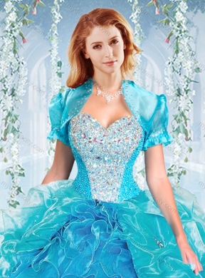 Best Selling Sweetheart Quinceanera Dress with Beaded Bodice and Ruffles