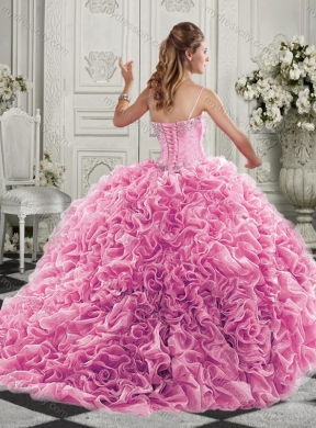 Classical Big Puffy Beaded and Ruffled Sweet 16 Quinceanera Dresses in Organza