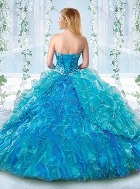 Visible Boning Big Puffy Detachable Quinceanera Skirts with Ruffles and Beading