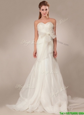 The brand new style Mermind Wedding Dresses with Bowknot and Ruching