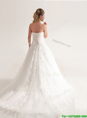 Artistic A-line Wedding Dresses with Hand Crafted and Appliques