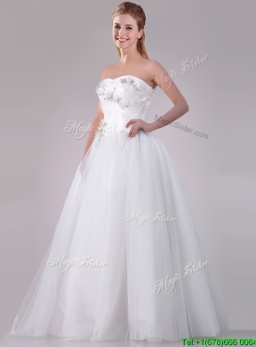 Brand New Really Puffy Sweetheart Beaded Long Wedding Gown in Tulle