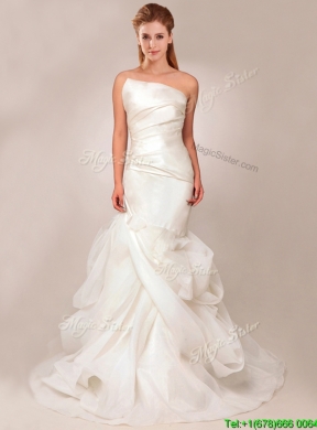 Exquisite Mermaid Asymmetrical Wedding Dresses with Ruffles Layers