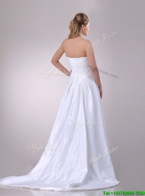 Lovely High Low Wedding Dresses with Hand Crafted and Ruching