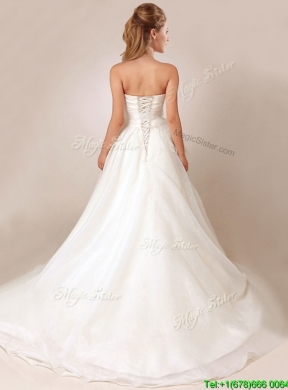 Lovely Princess Bowknot and Ruffled Wedding Dresses with Court Train