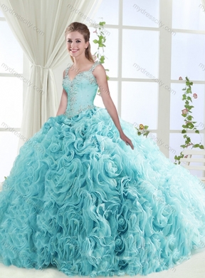 Exclusive See Through Back Beaded Detachable 2016 Quinceanera Dresses  with Straps