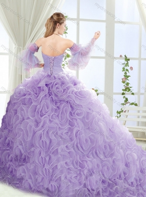 Exquisite Beaded Big Puffy Detachable 2016 Quinceanera Dresses with Brush Train