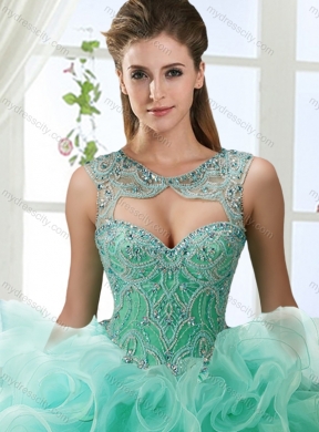 Lovely Sweetheart Beaded Detachable Quinceanera Dresses with Rolling Flower