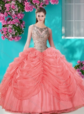 Classical Big Puffy Champagne Quinceanera Dress with Beading and Bubbles