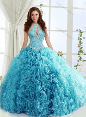 Cut Out Bust Beaded Detachable Quinceanera Skirts in Baby Blue