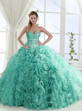 Decent Rolling Flowers Really Puffy Detachable Quinceanera Skirts with Beading