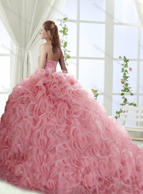 Decent Rolling Flowers Really Puffy Detachable Quinceanera Skirts with Beading