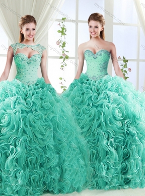 Elegant Beaded and Applique Detachable Quinceanera Skirts in Rolling Flower