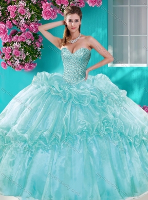 Exquisite Beaded and Pick Ups Best Quinceanera Dresses with Really Puffy