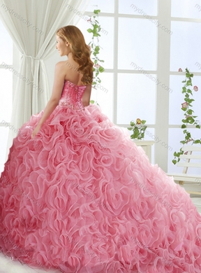 Feminine Visible Boning Beaded Detachable Quinceanera Skirts in Rolling Flowers