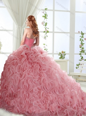 Romantic Rolling Flowers Really Puffy Detachable Quinceanera Skirts in with Beading