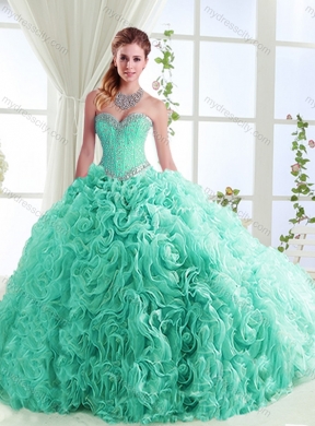 Romantic Rolling Flowers Really Puffy Detachable Quinceanera Skirts in with Beading