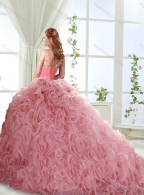 Visible Boning Beaded and Applique Classic Quinceanera Dresses in Rolling Flowers