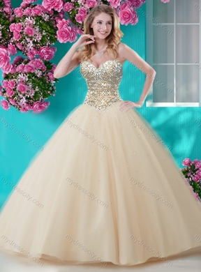 Artistic Big Puffy Tulle Pretty Quinceanera Dress with Beading  and Rhinestone