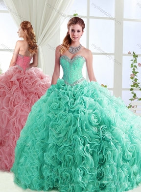 Exclusive Beaded Really Puffy Detachable Unique Quinceanera Dress in Rolling Flowers