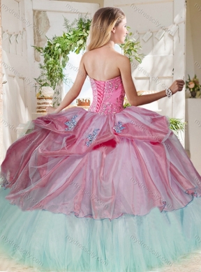 Gorgeous Beaded Bodice and Applique Big Puffy Unique Quinceanera Dress for 2016