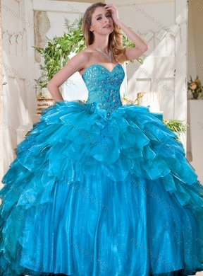 New Arrivals Beaded Bodice and Ruffled Pretty Quinceanera Dress in Tulle