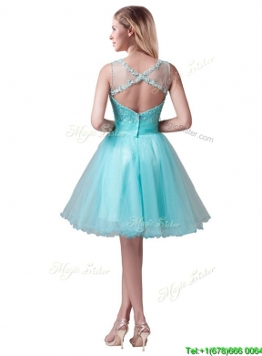 Classical See Through Bateau A Line Bridesmaid Dresses with Beading