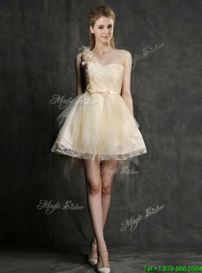 2016 Hot Sale Mini Length Tulle Bridesmaid Dress with Belt