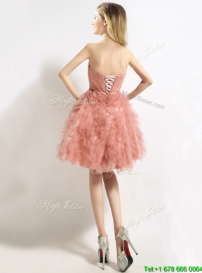 2016 Lovely Beaded and Ruffled Puffy Skirt Bridesmaid Dress in Tulle