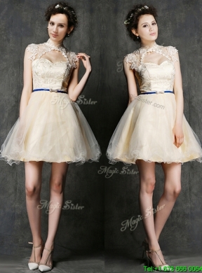 2016 New Arrivals A Line Short Prom Dress in Champagne