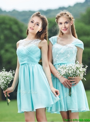 2016 Classical Mint Short Prom Dress with Appliques and Belt