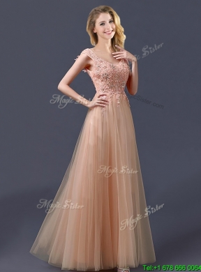 2016 New Arrivals Empire Floor Length Prom Dress with Appliques