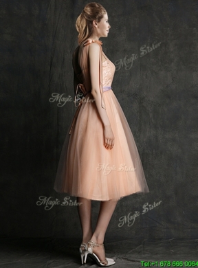 Wonderful One Shoulder Prom Dress with Sashes and Bowknot