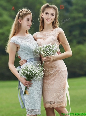 See Through Scoop Cap Sleeves Mother Dress with Sashes