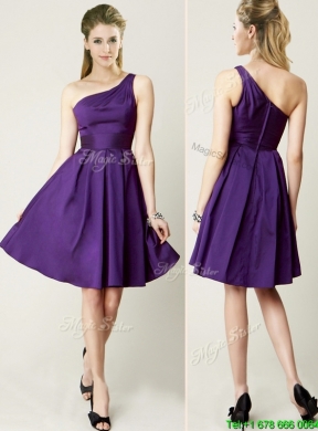 Top Selling Mini Length Ruching Prom Dress in Purple