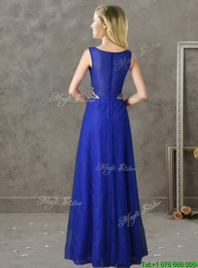 Gorgeous V Neck Appliques and Beading Mother Dress in Royal Blue