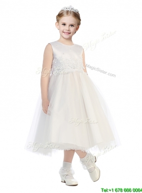 New Arrivals Scoop Little Girl Pageant Dress with Appliques and Beading