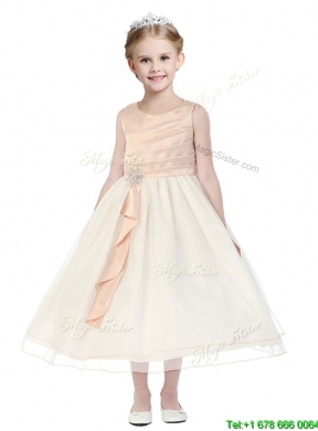 New Arrivals Scoop Tulle Flower Girl Dress with Beading