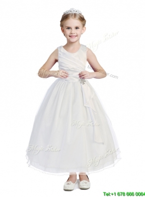 New Arrivals Scoop Tulle Flower Girl Dress with Beading