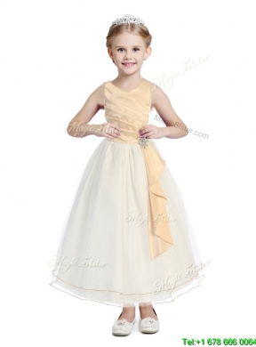 New Arrivals Scoop Tulle Flower Girl Dress with Beading