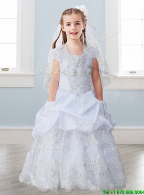 Best Spaghetti Straps Mini Quinceanera Dress with Lace and Pick Ups