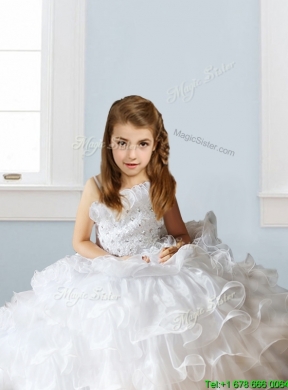 Fashionable Asymmetrical Neckline Mini Quinceanera Dress with Beading and Ruffles