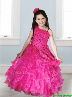 Best Asymmetrical Neckline Mini Quinceanera Dress with Appliques and Ruffled Layers