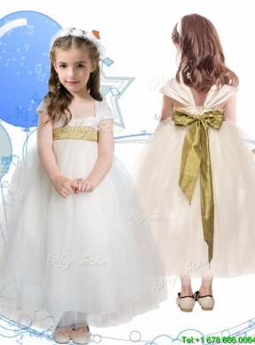 New Arrivals Square Cap Sleeves Mini Quinceanera Dress with Sashes