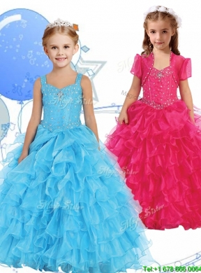 Romantic Straps Mini Quinceanera Dress with Beading and Ruffled Layers