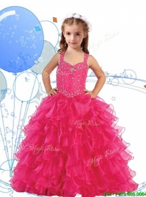 Romantic Straps Mini Quinceanera Dress with Beading and Ruffled Layers