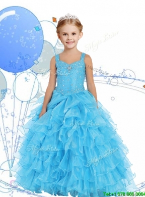 Romantic Straps Mini Quinceanera Dress with Beading and Ruffled Layers