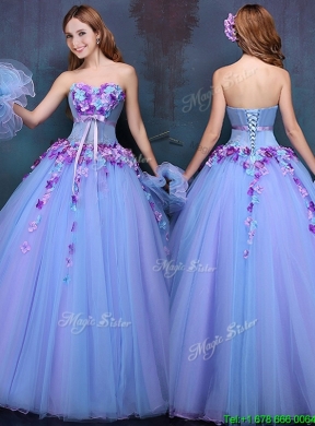 Fashionable A Line Multi Color Quinceanera Dress with Appliques and Bowknot