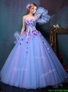 Fashionable A Line Multi Color Quinceanera Dress with Appliques and Bowknot