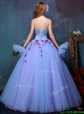 Fashionable A Line Multi Color Quinceanera Dress with Appliques and Bowknot